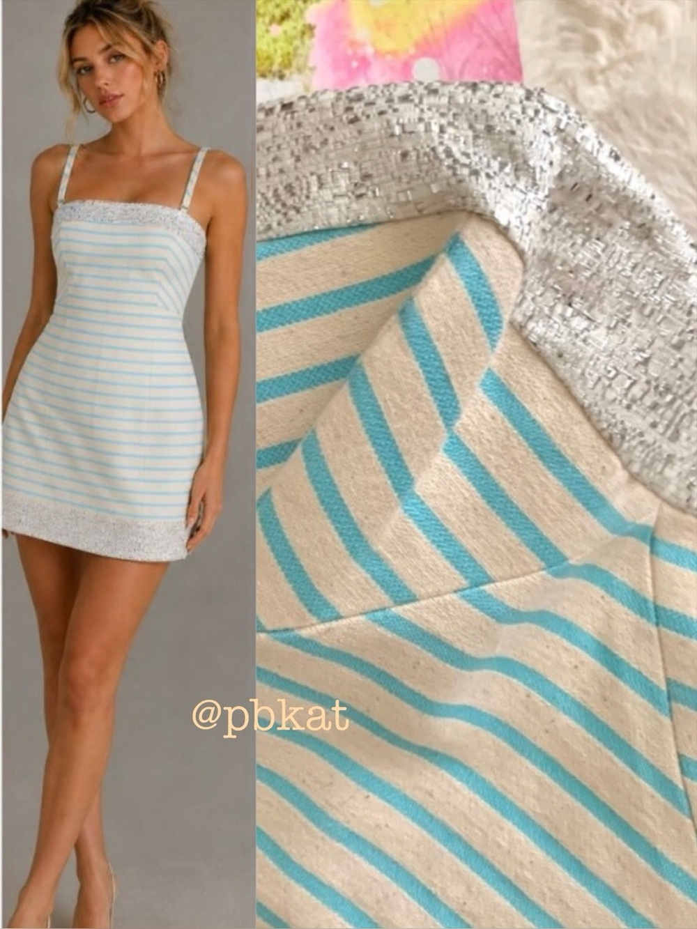 New Lilly Pulitzer Striped Metallic Silver  Strapless Mini Dress